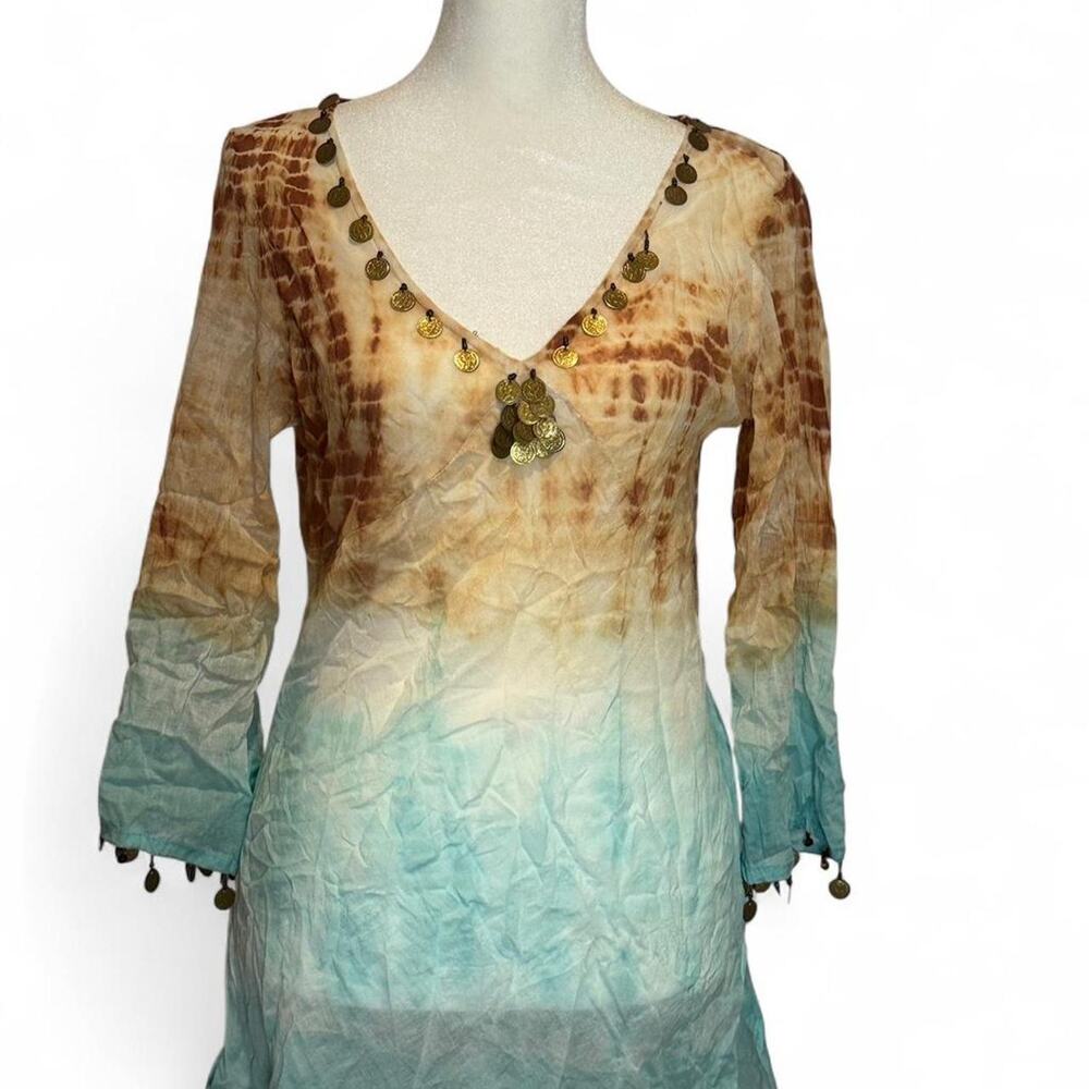 Tie dye long sleeve mini dress